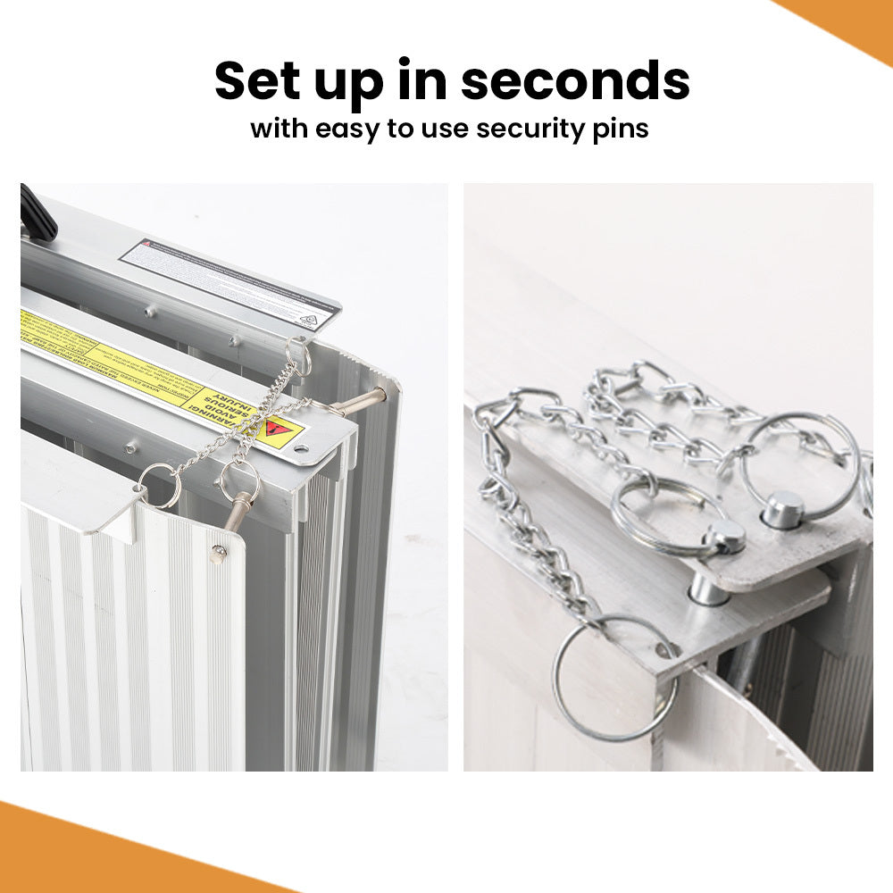 EQUIPMED 182cm Portable Folding Aluminium Access Ramp, 272kg Rated, for Wheelchair, Mobility Scooter, Rollator V219-HELRMPEQ18SA