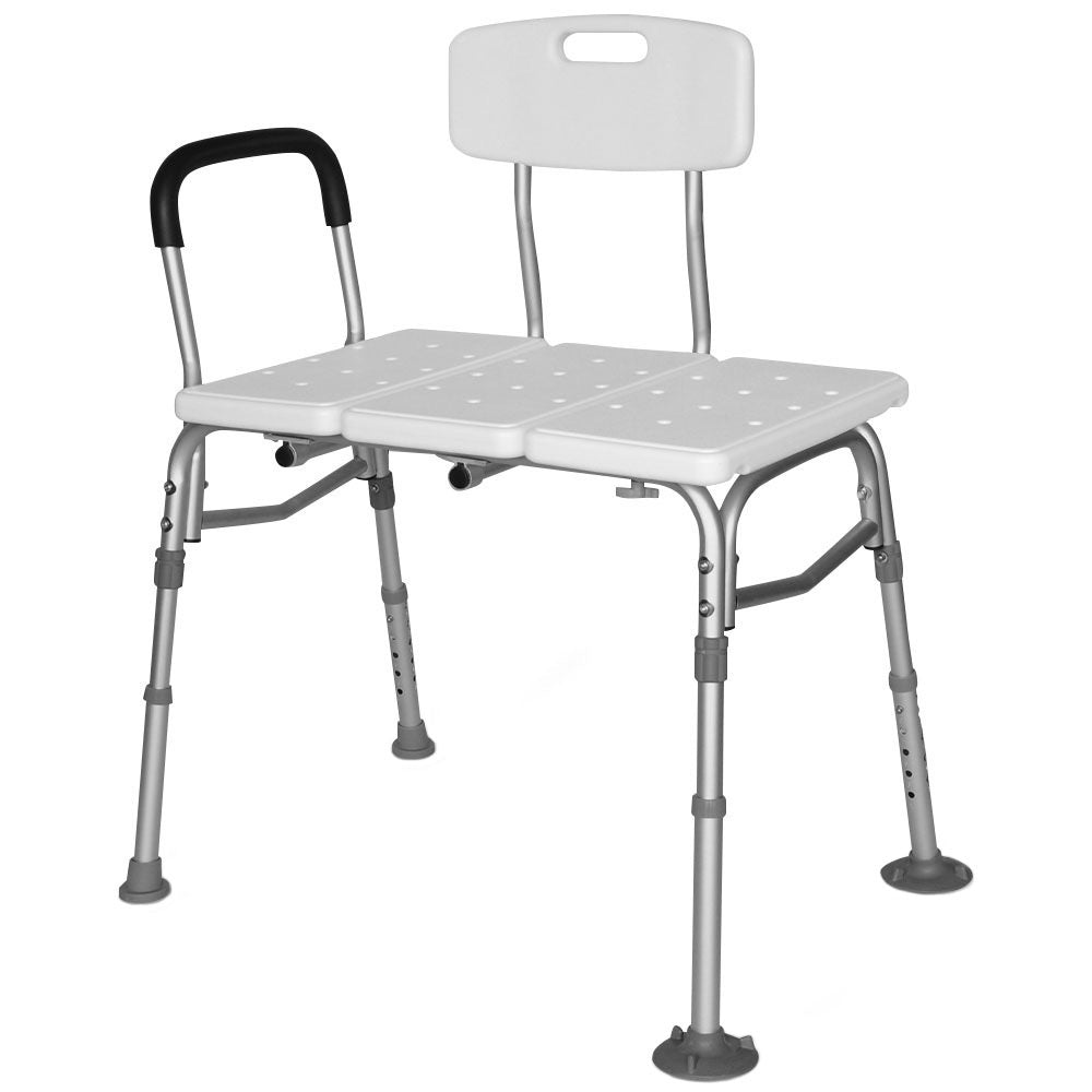Equipmed Bath Transfer Bench Chair, Bathtubs or Shower, 125kg Capacity, for Seniors Elderly, White V219-HELSBSEQSB7A