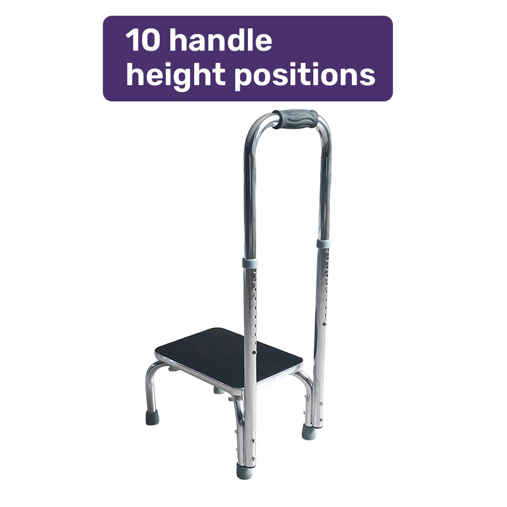 Equipmed Bath and Shower Assistance Step Mobility Aid, 150kg Max Capacity, with Handle Height Adjustment V219-HELSBSEQSS6A