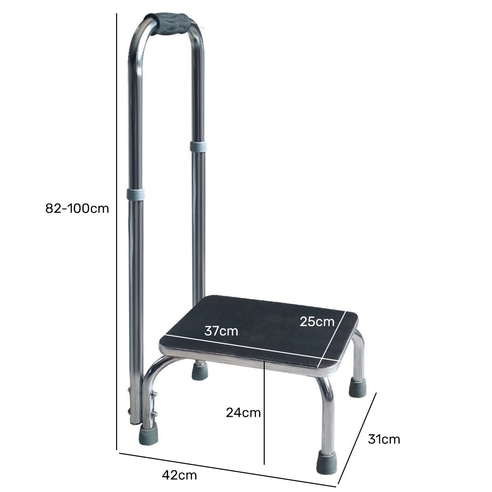 Equipmed Bath and Shower Assistance Step Mobility Aid, 150kg Max Capacity, with Handle Height Adjustment V219-HELSBSEQSS6A