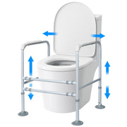Equipmed Over Toilet Support Frame Safety Grab Aid Rail, 125kg Capacity, Adjustable Height and Width V219-HELSBSEQTA6A
