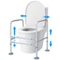 Equipmed Over Toilet Support Frame Safety Grab Aid Rail, 125kg Capacity, Adjustable Height and Width V219-HELSBSEQTA6A