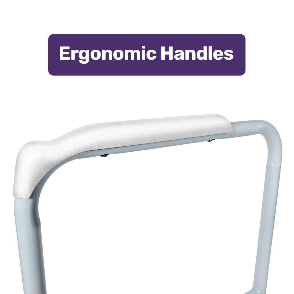 Equipmed Over Toilet Support Frame Safety Grab Aid Rail, 125kg Capacity, Adjustable Height and Width V219-HELSBSEQTA6A