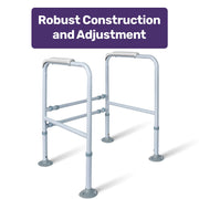 Equipmed Over Toilet Support Frame Safety Grab Aid Rail, 125kg Capacity, Adjustable Height and Width V219-HELSBSEQTA6A