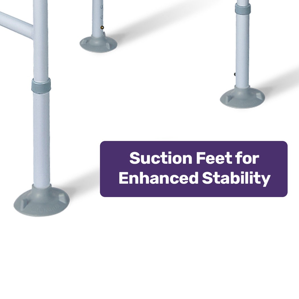 Equipmed Over Toilet Support Frame Safety Grab Aid Rail, 125kg Capacity, Adjustable Height and Width V219-HELSBSEQTA6A