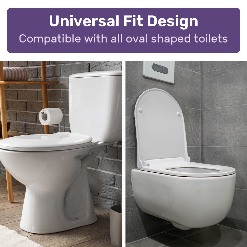EQUIPMED Raised Over Toilet Seat, 10cm Riser, 125kg Capacity, Raiser with Lid, White V219-HELSBSEQTS7A