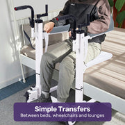 EQUIPMED 4in1 Patient Lift Transfer Chair, Manual Height Adjustment, Shower Compatible, Over Toilet, V219-HELTRNEQHT3A