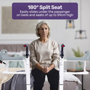 EQUIPMED 4in1 Patient Lift Transfer Chair, Manual Height Adjustment, Shower Compatible, Over Toilet, V219-HELTRNEQHT3A