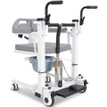 Equipmed Patient Lift Transfer Chair, Easy Hydraulic Height Adjustment, Shower Compatible, Over Toilet, V219-HELTRNEQHT5A