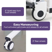 Equipmed Patient Lift Transfer Chair, Easy Hydraulic Height Adjustment, Shower Compatible, Over Toilet, V219-HELTRNEQHT5A