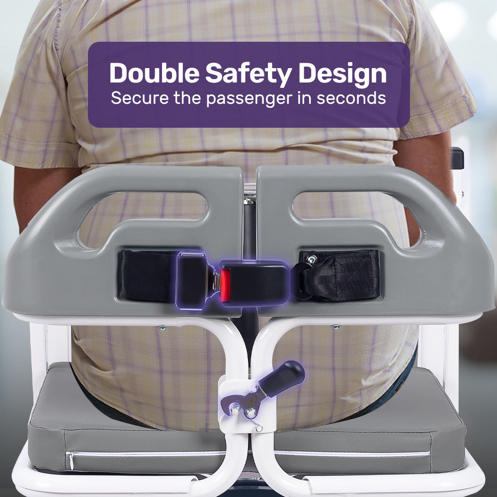Equipmed Patient Lift Transfer Chair, Easy Hydraulic Height Adjustment, Shower Compatible, Over Toilet, V219-HELTRNEQHT5A