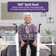Equipmed Patient Lift Transfer Chair, Easy Hydraulic Height Adjustment, Shower Compatible, Over Toilet, V219-HELTRNEQHT5A