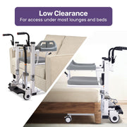Equipmed Patient Lift Transfer Chair, Easy Hydraulic Height Adjustment, Shower Compatible, Over Toilet, V219-HELTRNEQHT5A