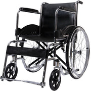 Equipmed Folding Manual Wheelchair Self Propelled, 24" Rear Wheels, Chrome Steel Frame, 46cm Wide Seat, 100kg V219-HELWLCEQ1EKA