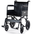 EQUIPMED Folding Transit Manual Wheelchair, Attendant Propelled, Steel Frame, Wide Seat, Comfortable for V219-HELWLCEQB51A