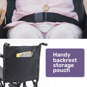 EQUIPMED Folding Transit Manual Wheelchair, Attendant Propelled, Steel Frame, Wide Seat, Comfortable for V219-HELWLCEQB51A
