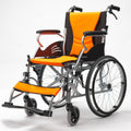 EQUIPMED Folding Aluminium Wheelchair, 20" Wheels, Park Brakes, 100kg Capacity, Orange V219-HELWLCEQO20A