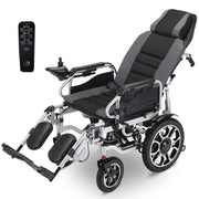 EQUIPMED Electric Wheelchair, Power Recline, Long Range, Lithium Battery, 16" Rear Wheels, Headrest, Folding, V219-HELWLCEQPGK9A