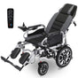 EQUIPMED Electric Wheelchair, Power Recline, Long Range, Lithium Battery, 16" Rear Wheels, Headrest, Folding, V219-HELWLCEQPGK9A