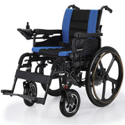 EQUIPMED Electric Wheelchair Folding, Long Range, Airline Approved, Lithium Battery, 24" Light Rear Wheels, V219-HELWLCEQPKB2A