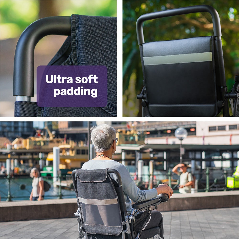 EQUIPMED Power Electric Wheelchair, Long Range, Airline Approved, Folding, Aluminium Frame, Lithium Battery, V219-HELWLCEQPKB6A