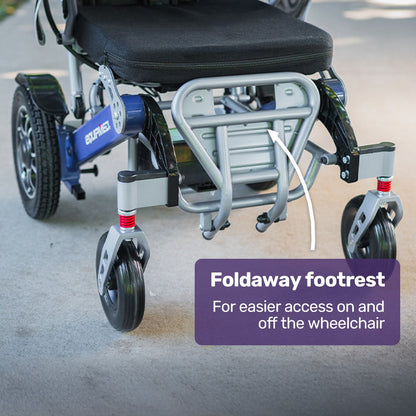 EQUIPMED Power Electric Wheelchair, Long Range, Airline Approved, Folding, Aluminium Frame, Lithium Battery, V219-HELWLCEQPKB6A