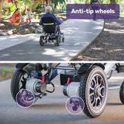 EQUIPMED Power Electric Wheelchair, Long Range, Airline Approved, Folding, Aluminium Frame, Lithium Battery, V219-HELWLCEQPKB6A