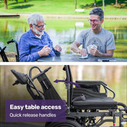EQUIPMED Electric Folding Wheelchair, Wide Bariatric Chair Seat, Comfortable for S-XL, Long Range, Lithium V219-HELWLCEQPKK4A