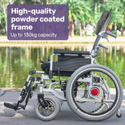 EQUIPMED Power Electric Wheelchair, XL Wide Bariatric Chair Seat, Long Range, Airline Approved, Recline V219-HELWLCEQPKK5A