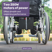 EQUIPMED Power Electric Wheelchair, XL Wide Bariatric Chair Seat, Long Range, Airline Approved, Recline V219-HELWLCEQPKK5A