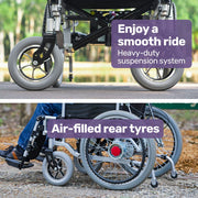 EQUIPMED Power Electric Wheelchair, XL Wide Bariatric Chair Seat, Long Range, Airline Approved, Recline V219-HELWLCEQPKK5A