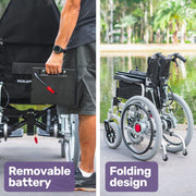 EQUIPMED Power Electric Wheelchair, XL Wide Bariatric Chair Seat, Long Range, Airline Approved, Recline V219-HELWLCEQPKK5A
