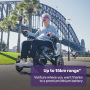 EQUIPMED Electric Folding Wheelchair, Long Range, Airline Approved, Aluminium Frame, Lithium Battery, Black V219-HELWLCEQPKK6A