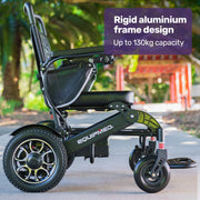 EQUIPMED Electric Folding Wheelchair, Long Range, Airline Approved, Aluminium Frame, Lithium Battery, Black V219-HELWLCEQPKK6A