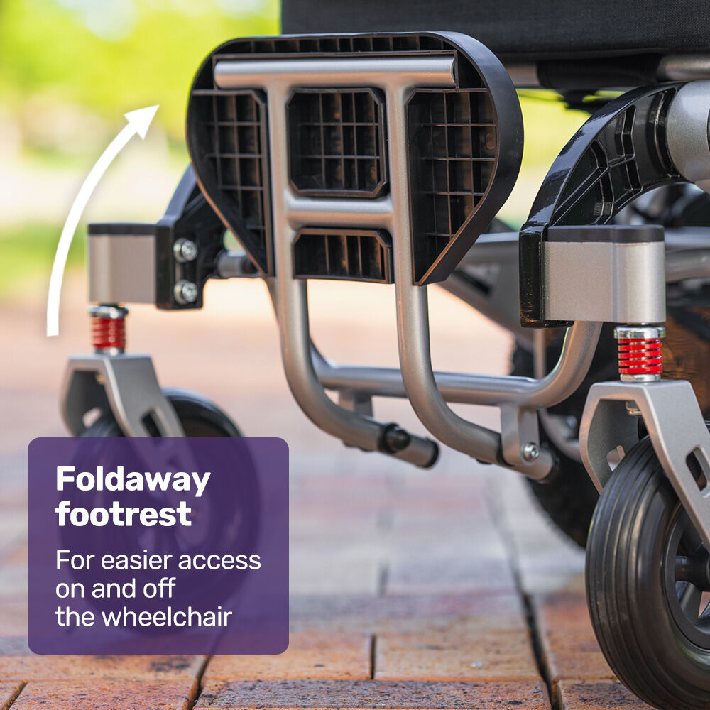 EQUIPMED Power Electric Wheelchair, Airline Approved Wheel Chair, Lightweight, Folding, Long Range, Lithium V219-HELWLCEQPKS6A