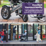 EQUIPMED Power Electric Wheelchair, Airline Approved Wheel Chair, Lightweight, Folding, Long Range, Lithium V219-HELWLCEQPKS6A