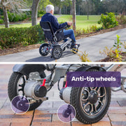 EQUIPMED Power Electric Wheelchair, Airline Approved Wheel Chair, Lightweight, Folding, Long Range, Lithium V219-HELWLCEQPKS6A