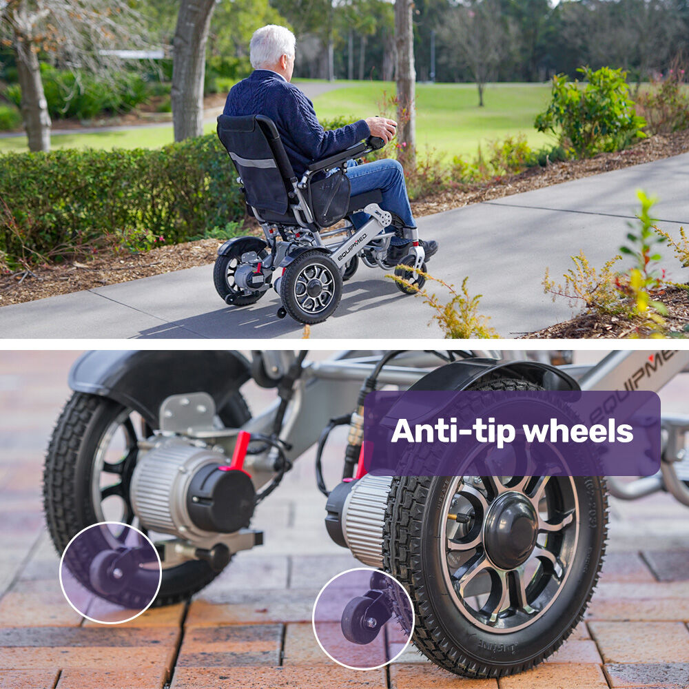 EQUIPMED Power Electric Wheelchair, Airline Approved Wheel Chair, Lightweight, Folding, Long Range, Lithium V219-HELWLCEQPKS6A