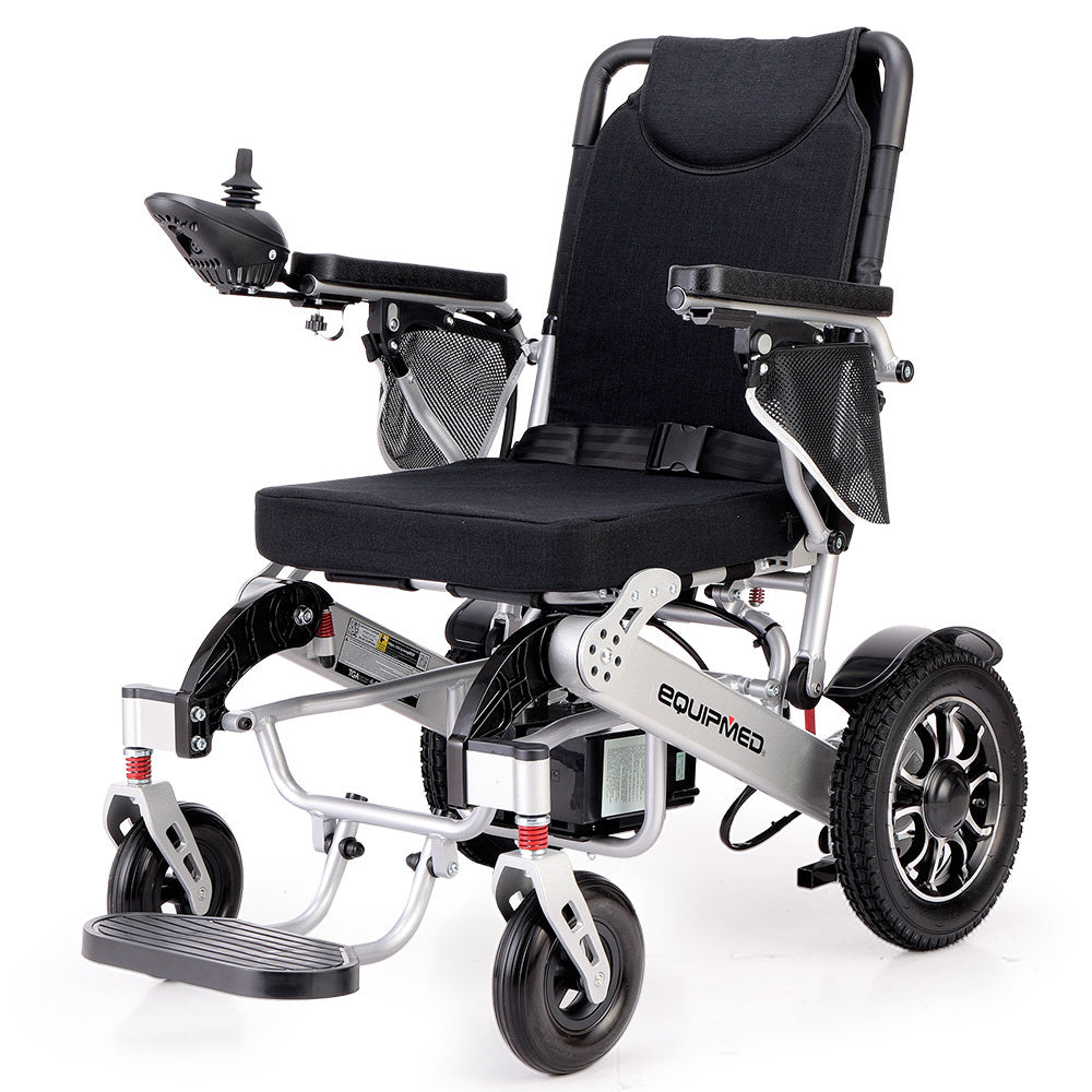 EQUIPMED Power Electric Wheelchair, Airline Approved Wheel Chair, Lightweight, Folding, Long Range, Lithium V219-HELWLCEQPKS6A