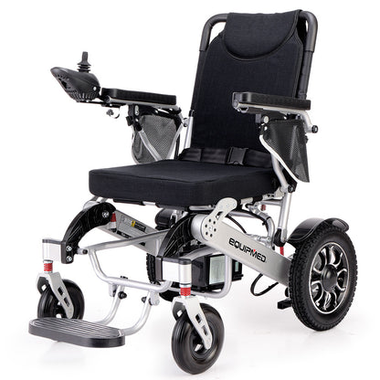 EQUIPMED Power Electric Wheelchair, Airline Approved Wheel Chair, Lightweight, Folding, Long Range, Lithium V219-HELWLCEQPKS6A