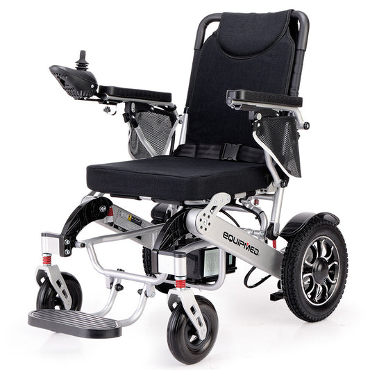 EQUIPMED Power Electric Wheelchair, Airline Approved Wheel Chair, Lightweight, Folding, Long Range, Lithium V219-HELWLCEQPKS6A
