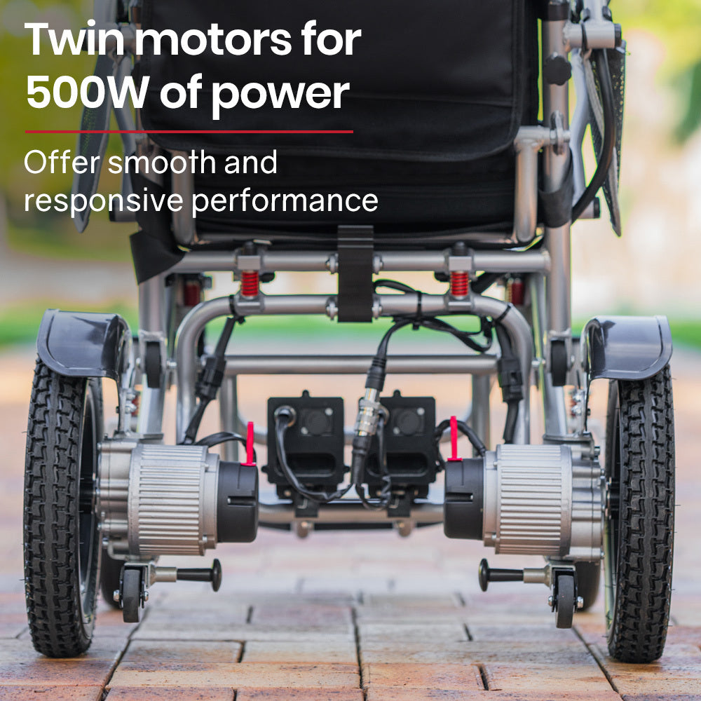 EQUIPMED Power Electric Wheelchair, Airline Approved Wheel Chair, Lightweight, Folding, Long Range, Lithium V219-HELWLCEQPKS6A