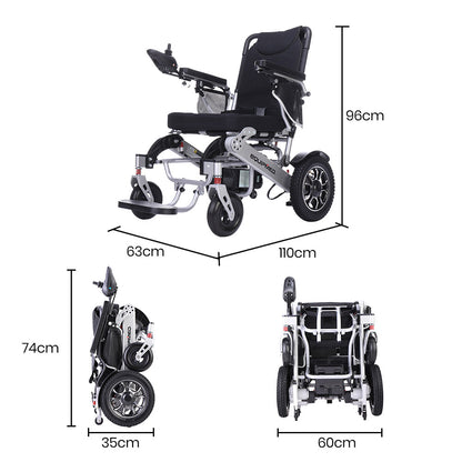 EQUIPMED Power Electric Wheelchair, Airline Approved Wheel Chair, Lightweight, Folding, Long Range, Lithium V219-HELWLCEQPKS6A