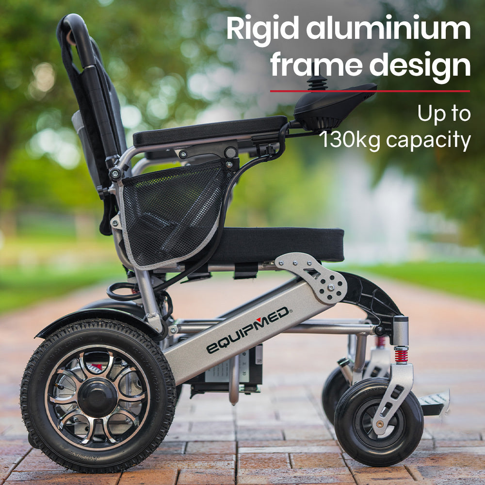 EQUIPMED Power Electric Wheelchair, Airline Approved Wheel Chair, Lightweight, Folding, Long Range, Lithium V219-HELWLCEQPKS6A