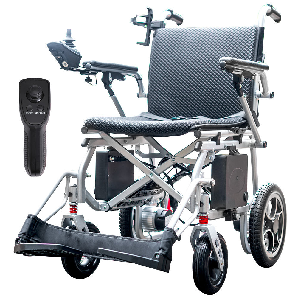 EQUIPMED Power Electric Wheelchair, Airline Approved Wheelchair, Extra Lightweight, Long Range, Lithium V219-HELWLCEQPSS7A