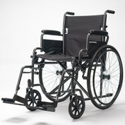 Equipmed 24 Inch Folding Bariatric Wheelchair, XL Wide Design, 136kg Capacity, Park Brakes, Retractable V219-HELWLCEQS24A