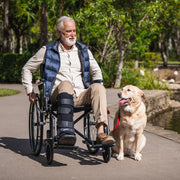 Equipmed 24 Inch Folding Bariatric Wheelchair, XL Wide Design, 136kg Capacity, Park Brakes, Retractable V219-HELWLCEQS24A