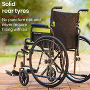Equipmed 24 Inch Folding Bariatric Wheelchair, XL Wide Design, 136kg Capacity, Park Brakes, Retractable V219-HELWLCEQS24A