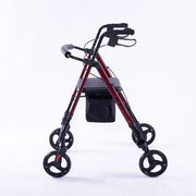 EQUIPMED 4 Wheel Lightweight Rollator Walker, Aluminium Frame, Seat, Carry Bag, for Seniors, Red V219-HELWLKEQ95RB