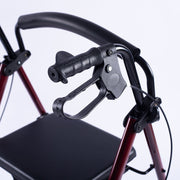 EQUIPMED 4 Wheel Lightweight Rollator Walker, Aluminium Frame, Seat, Carry Bag, for Seniors, Red V219-HELWLKEQ95RB